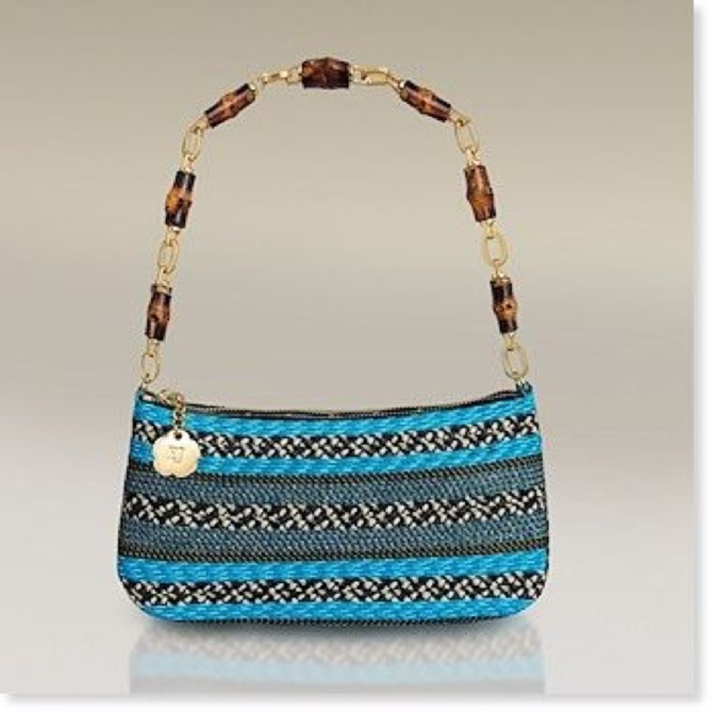 Eric Javits Straw Handbag with Bamboo Handle NWT